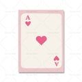 Pink Cream Ace Card Lucky You Aesthetic Y2k Wall Art Canvas Painting