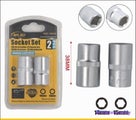 2pcs Socket Set (14mm/15mm, 38mm) - Pack of 12