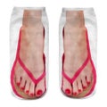 New Funny 3D Printed Toe Flip Flops Skull Canvas Shoes Patte