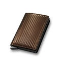Carbon Fiber Card Holder Wallets Men RFID Black Magic Trifold Leather