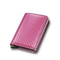 Carbon Fiber Card Holder Wallets Men RFID Black Magic Trifold Leather