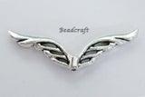 6 BIG SILVER WING BEADS 40 mm - FREE COMBINED SHIPPING