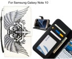 Samsung Galaxy Note 10 case 3 card leather wallet case printed ID
