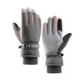 Women Winter Ski Gloves Touchscreen Anti-Slip Snowboard Gloves -Grey