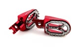Honda CR125/250 CRF250/450 Kawasaki KX/KXF 250-450 Red Foot Pegs - Shark-Bite