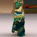 WAYOFLOVE Ladies Spring Summer Long Dress Sleeveless Loose V-neck
