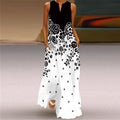 WAYOFLOVE Ladies Spring Summer Long Dress Sleeveless Loose V-neck
