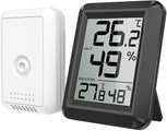 Digital Thermometer Hygrometer - Weather Station with Wireless Transmitter - Ind