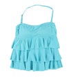 Island Escape Womens Tiered Ruffle Tankini Swim Top