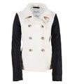Aeropostale Womens Leather Sleeve Pea Coat