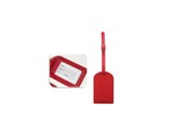 PTN Red PU Leather Luggage Travel Luggage ID Tag Suitcase Tag case Tag Name