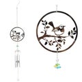 Wind Chime - 78cm Silver Wren Chime with Crystals - Set of 2