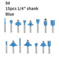 YUSUN 15PCS 6MM 6.35MM 8MM 12.7MM Shank Router Bit Set Woodworking Milli CHK12N