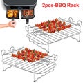 Square Three-Tier Air Fryer Rack Tray Stainless Steel Steaming Racks Baking Pan