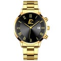 Fashion Mens Gold Stainless Steel Watches Luxury Minimalist Quartz Wrist CHK12N