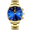 Fashion Mens Gold Stainless Steel Watches Luxury Minimalist Quartz Wrist CHK12N