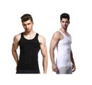 Slimming Tank Top Mens Body Shaper Compression Vest Top Singlet Black White