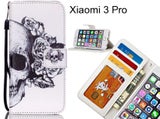 Xiaomi 3 Pro case 3 card leather wallet case printed ID