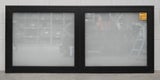 Black Aluminium Double Awning Window - Double Glazed H800 x W1797 NL14168