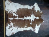 Calf hide RUG - brown and white PLUS Bowl