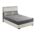 SOGA Grey 153cm Wide Mattress Cover Thick Quilted Stretchable Bed Spread Shee...