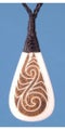 Pendant - Bone Stained Teardrop