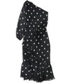 Ralph Lauren Womens Polka Dot One Shoulder Dress