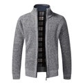 Autumn Winter Warm Cardigan Men Fleece Sweaters Full Zip Jackets Slim