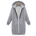 Autumn/winter Women's Medium-length Fleece-lined Hooded