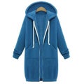 Autumn/winter Women's Medium-length Fleece-lined Hooded