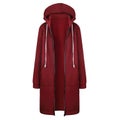 Autumn/winter Women's Medium-length Fleece-lined Hooded