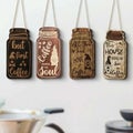 4 Vintage Coffee Letter Signs Bar Restaurant Kitchen Decoration