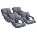 SOGA 4X Foldable Lounge Cushion Adjustable Floor Lazy Recliner Chair with Arm...
