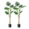 SOGA 2X 160cm Tropical Monstera Palm Artificial Plant Tree, Real Touch Techno...