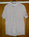 BARKERS TAILORED FIT RED & WHITE STRIPE SHORT SLEEVE SHIRT - LARGE