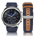 Denim &amp; Leather Watch Straps Compatible with the Garmin Venu 2 Plus