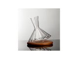 2000Ml Tumbler Decanter With Wood Tray Lead-Free Hand Blown Crystal Wine Carafe
