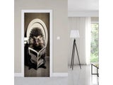 Bathroom Humorous Animal Door Sticker 3D Funny Animal Wallpaper Vinyl