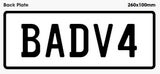 BAD V4 (motorcycle personalised plate)