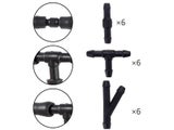 18Pcs Universal Joiner Pipe Connector T Piece Straight Tee 3 Way Y Piece For