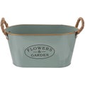 Iron Art Flower Bucket Iron Flower Container Vase Flower Planter Oval Flower Bu