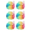 6 Pcs Facial Scrubber Shower Exfoliator Brush Shower Pouf Pouf Body Scrubber Bo