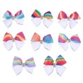 8 Pcs Womens Hair Clips Rainbow Bow Barrette Alligator Hair Barrette Ribbon Bow