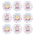 9 Pcs Pe Bath Caps Waterproof Shower Caps Women Shower Hats Pattern Bath Hat La