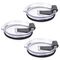 3 Pcs Clear Coffee Mug Tumbler Sliding Lids Picnic Cup Lid Replacement Sealed T