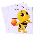3 Pcs 3d Car Stickers Cartoon Waterproof Bee Pattern Fashion Car Decoration For
