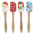 4 Pcs Cheistmas Gifta Dough Scraper Silicone Spatula Scraper Pastry Scraper Jar