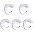 5pcs 3d Diy Metallic Alphabet Sticker Car Emblem Letter Silver Badge Decal c