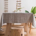 Heavy Duty Cotton Linen Tablecloth For Rectangular Tables Solid Embroidery Lat