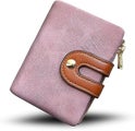 pink Small Rfid Leather Bifold Wallet For Women Mini Wallet For Women With C